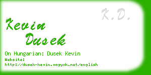 kevin dusek business card